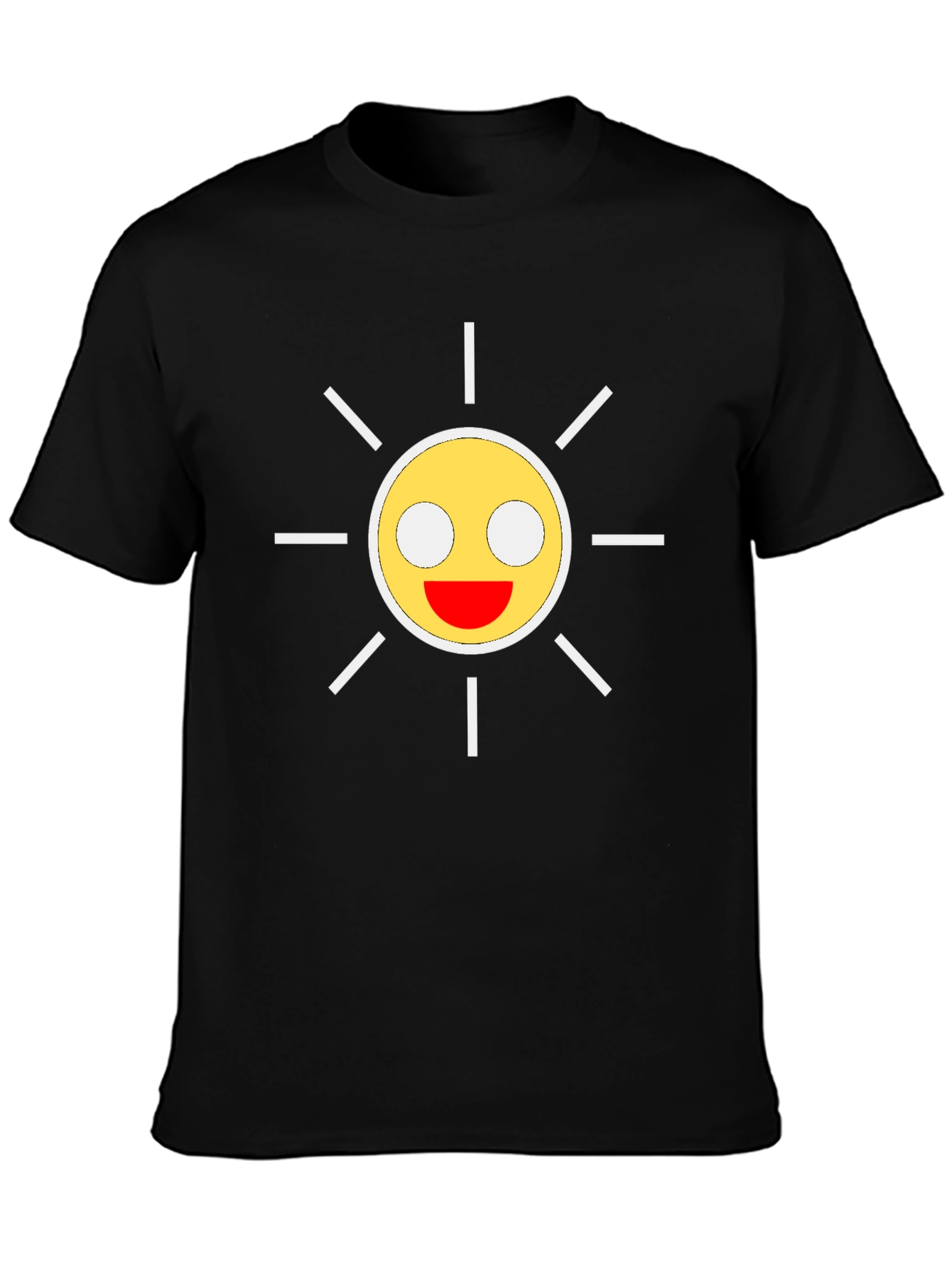 Smiley Sun Graphic Black T-Shirt