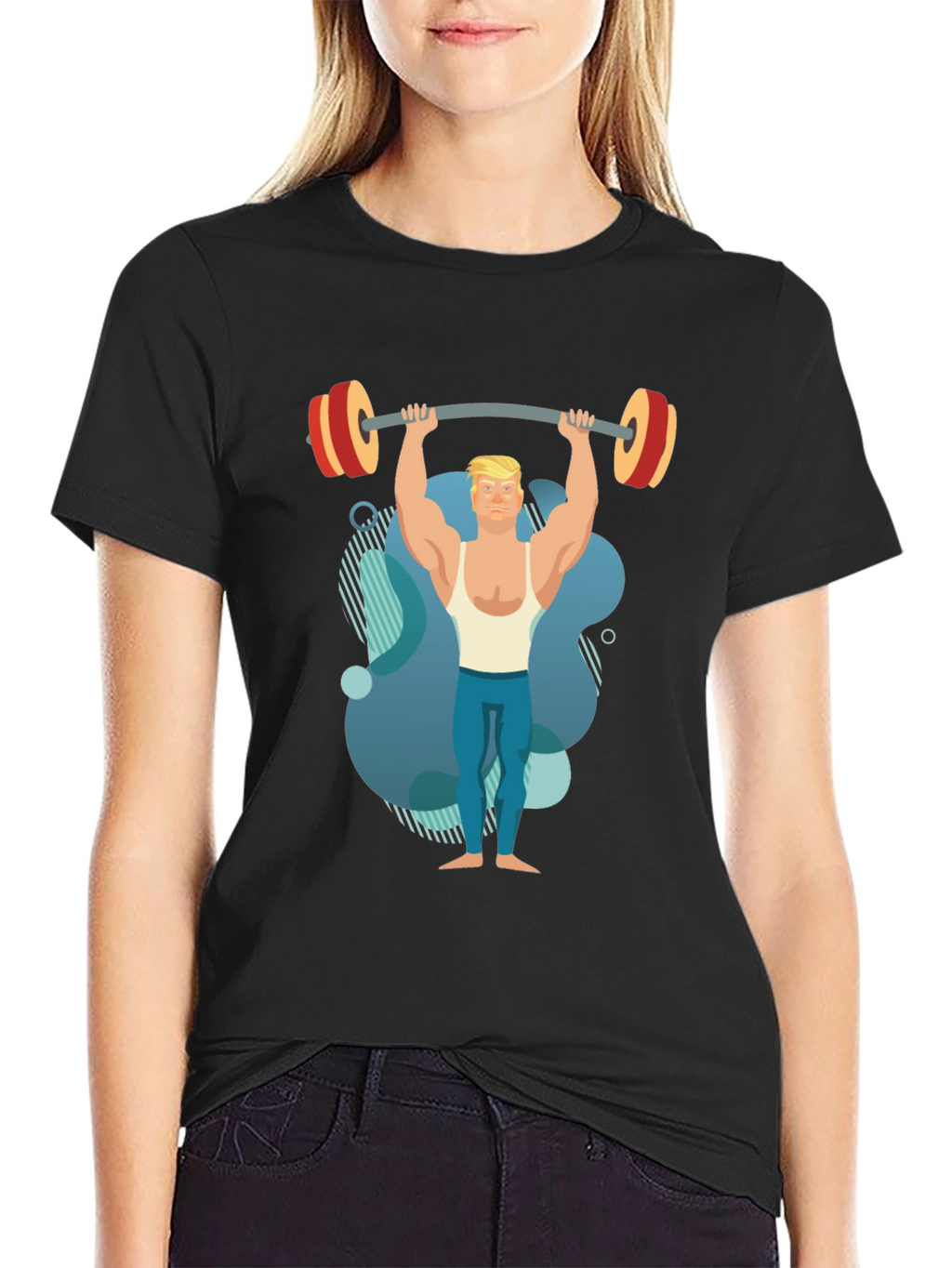 Weightlifter Graphic Tee - Black Cotton Shirt