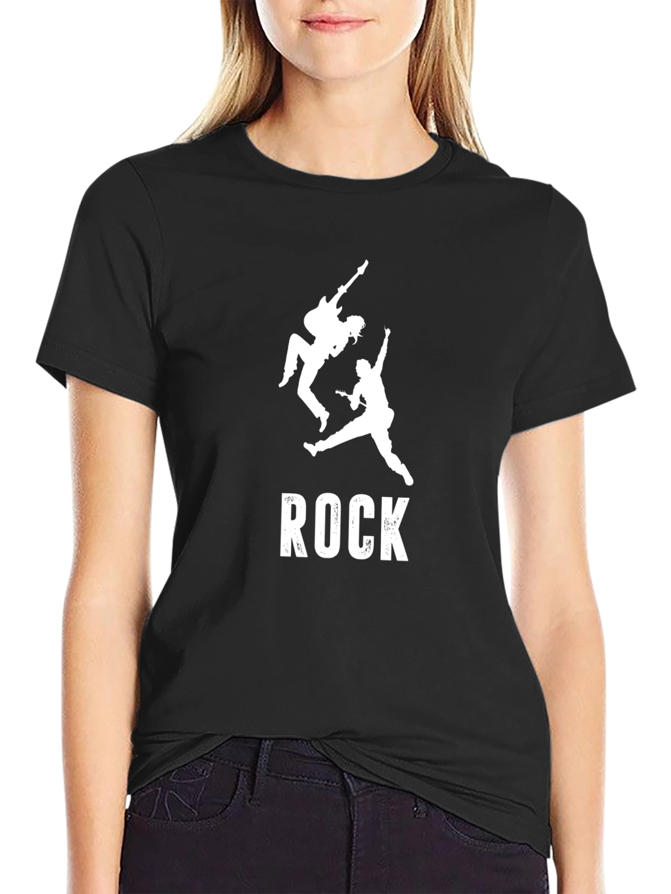 Rock Music Band Silhouette Graphic Print Mens T-Shirt
