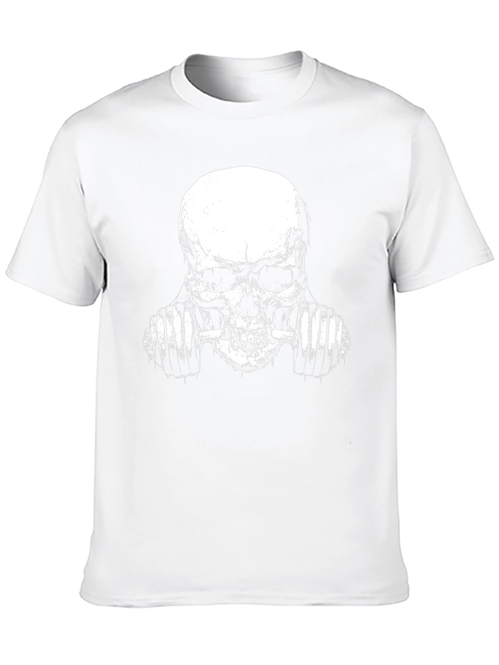 Skull Lifting Weights Graphic T-Shirt