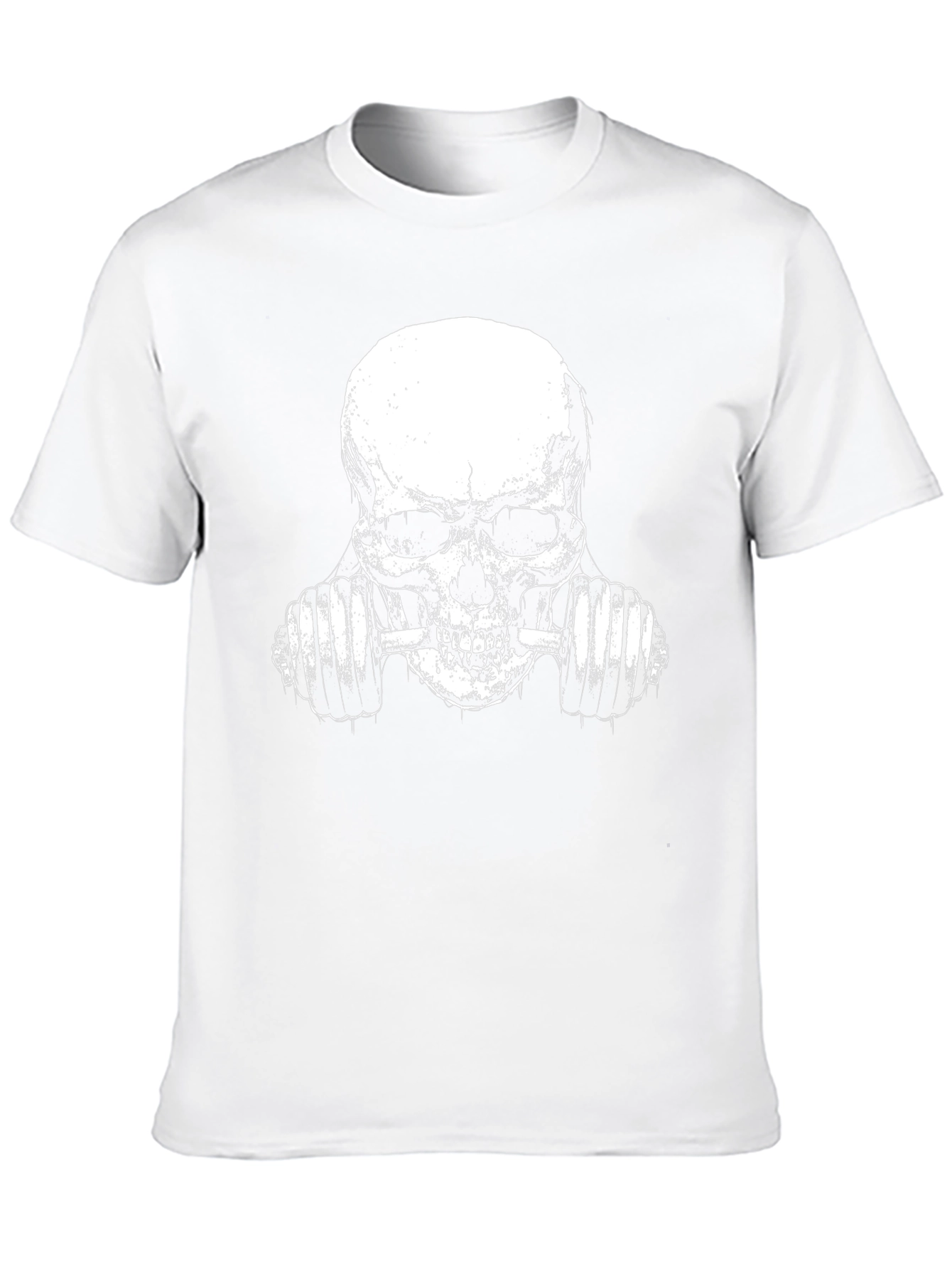 Skull Lifting Weights Graphic T-Shirt