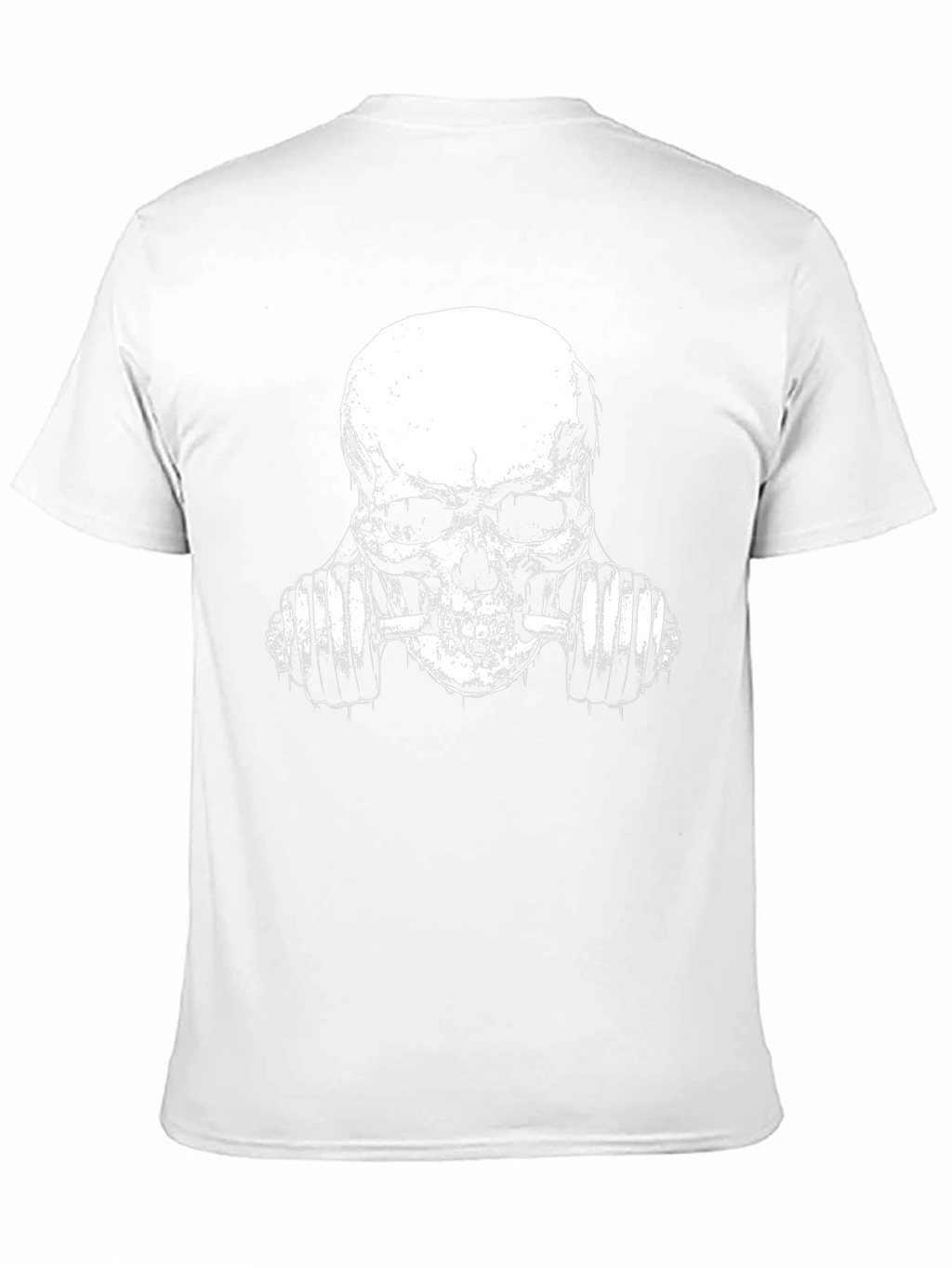 Skull Lifting Weights Graphic T-Shirt