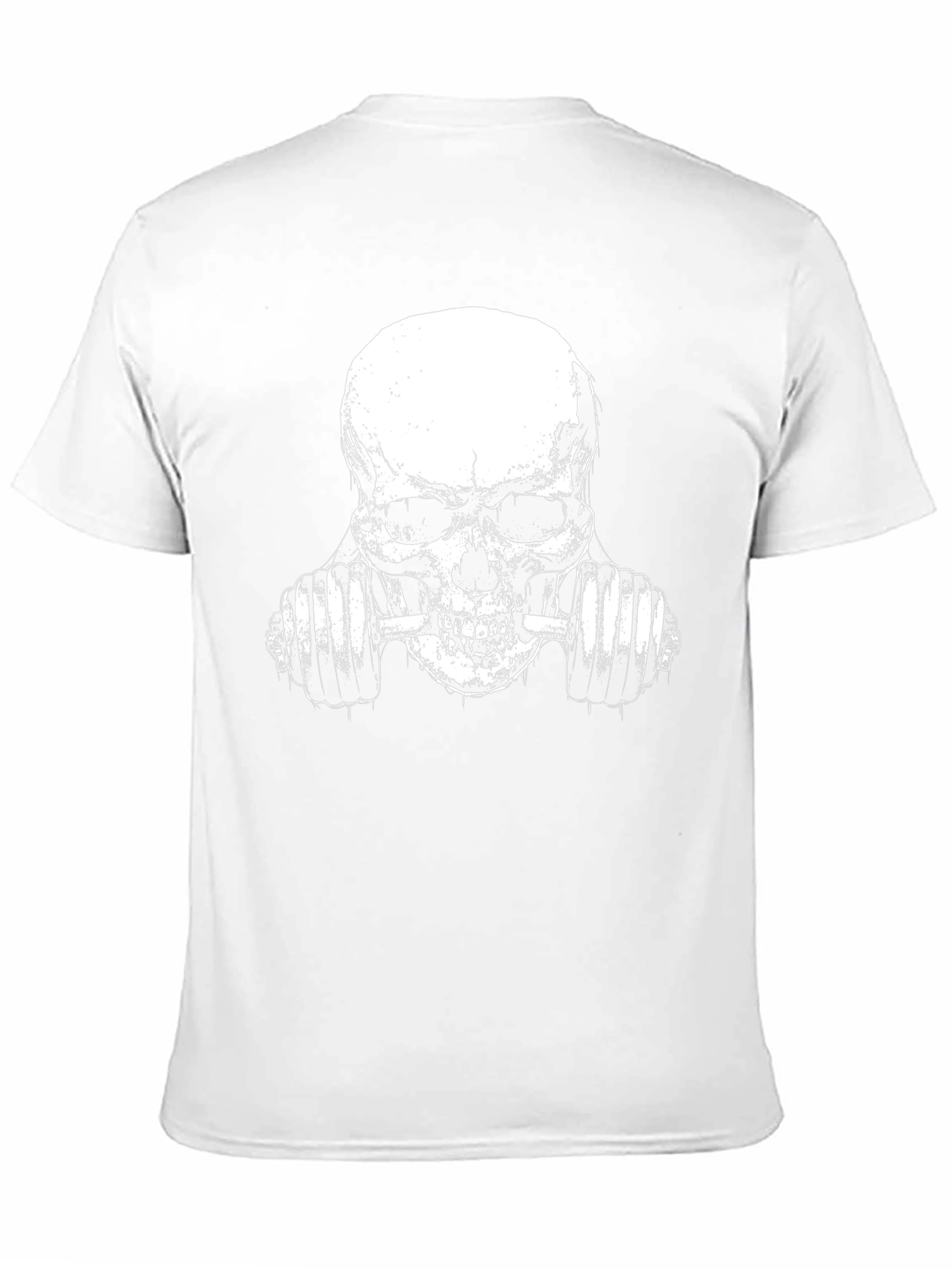 Skull Lifting Weights Graphic T-Shirt