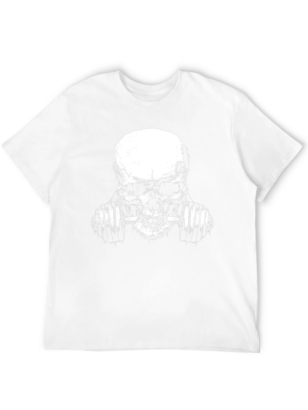 Skull Lifting Weights Graphic T-Shirt