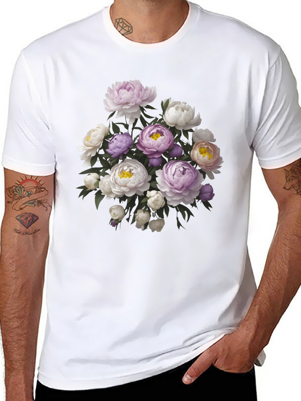 Floral Bouquet Black T-Shirt - Stylish Graphic Tee