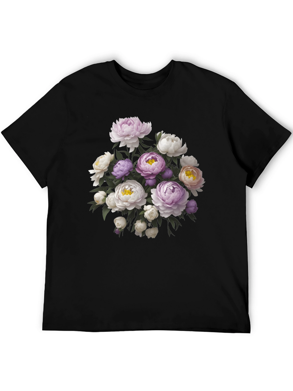 Floral Bouquet Black T-Shirt - Stylish Graphic Tee