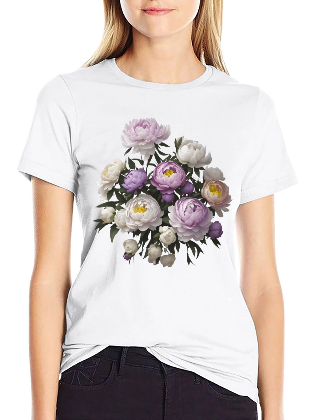 Floral Bouquet Black T-Shirt - Stylish Graphic Tee