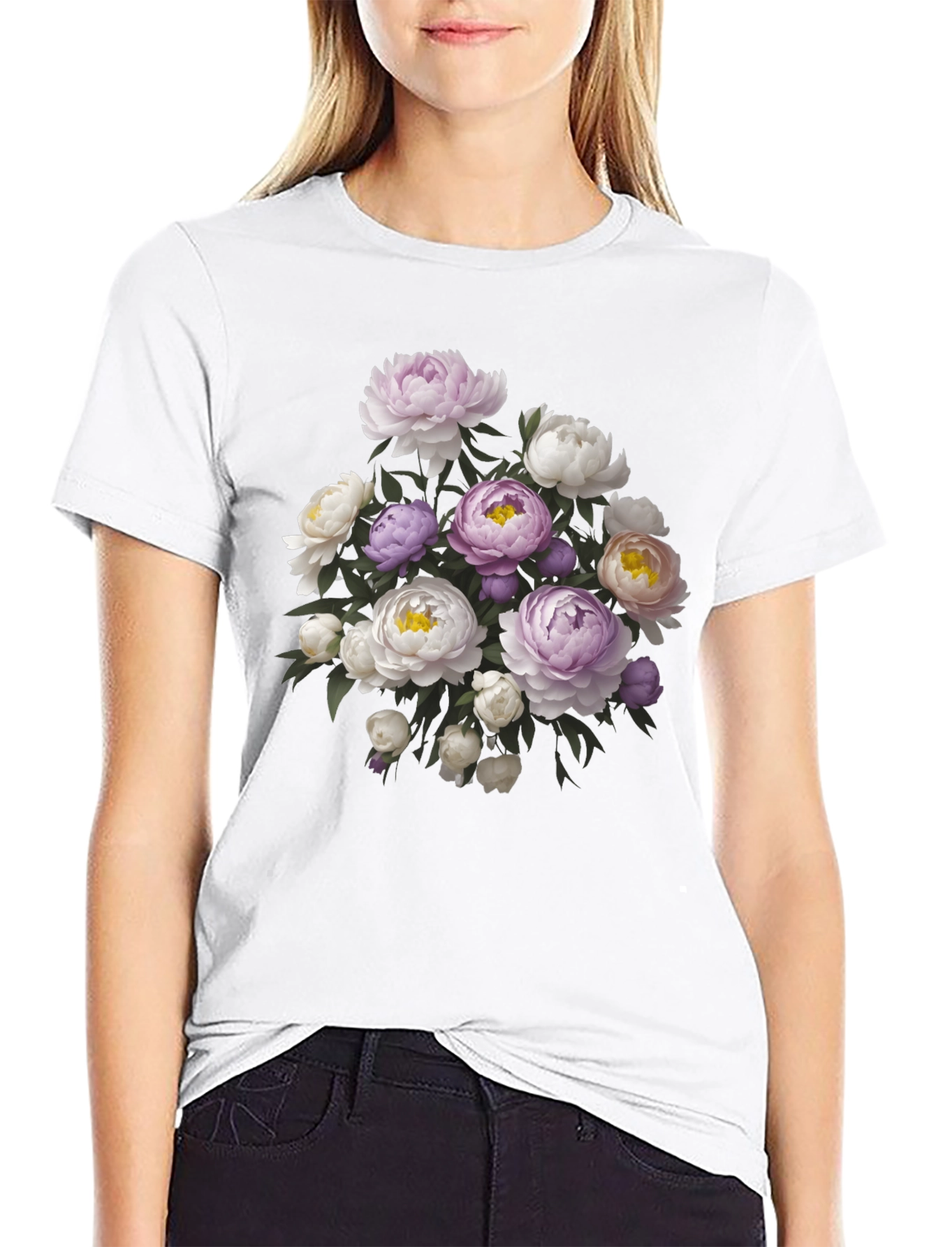 Floral Bouquet Black T-Shirt - Stylish Graphic Tee