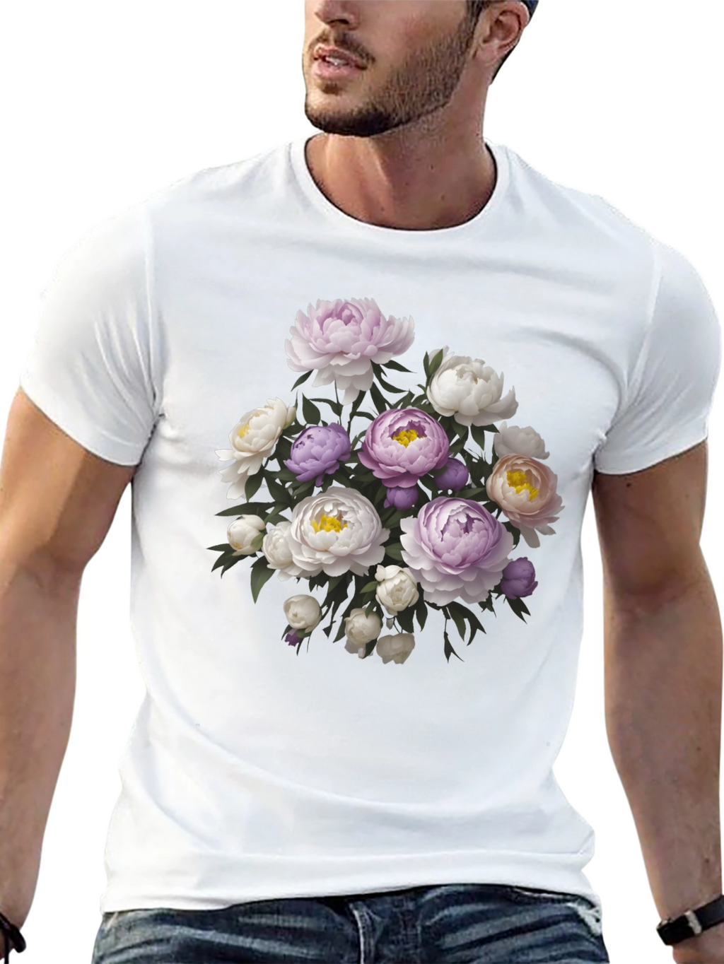 Floral Bouquet Black T-Shirt - Stylish Graphic Tee