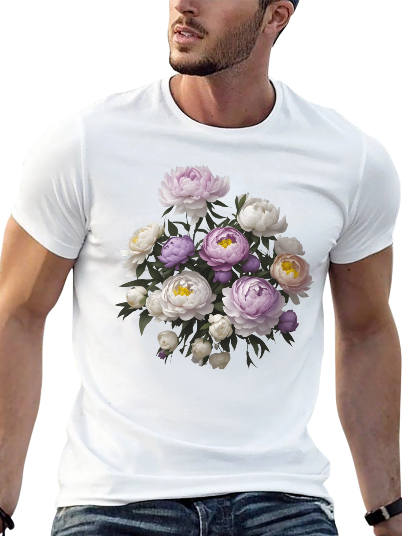 Floral Bouquet Black T-Shirt - Stylish Graphic Tee