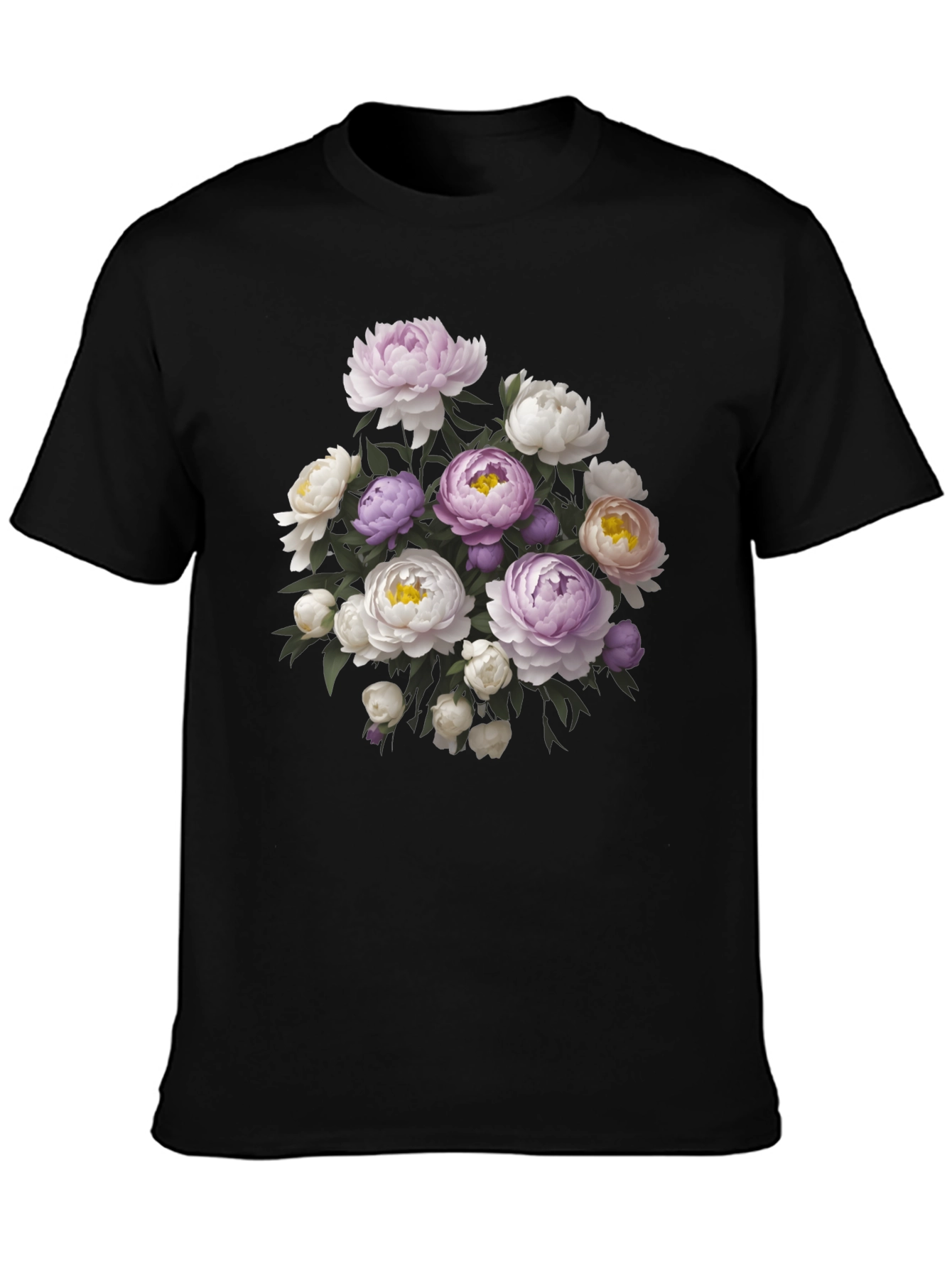 Floral Bouquet Black T-Shirt - Stylish Graphic Tee