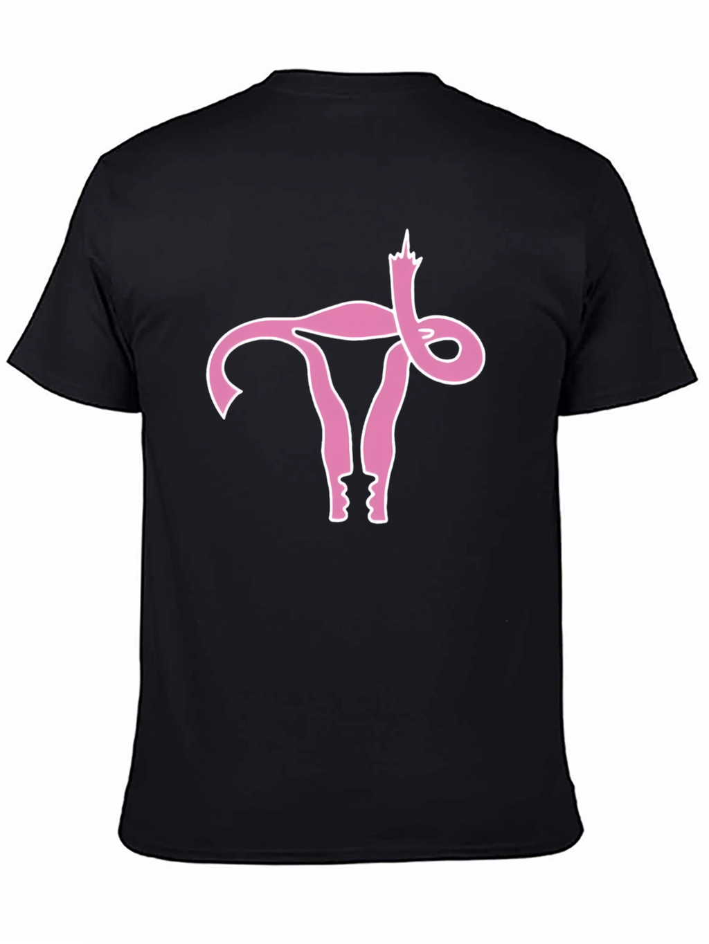 Uterus Middle Finger Graphic Black Tee
