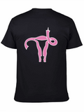 Uterus Middle Finger Graphic Black Tee