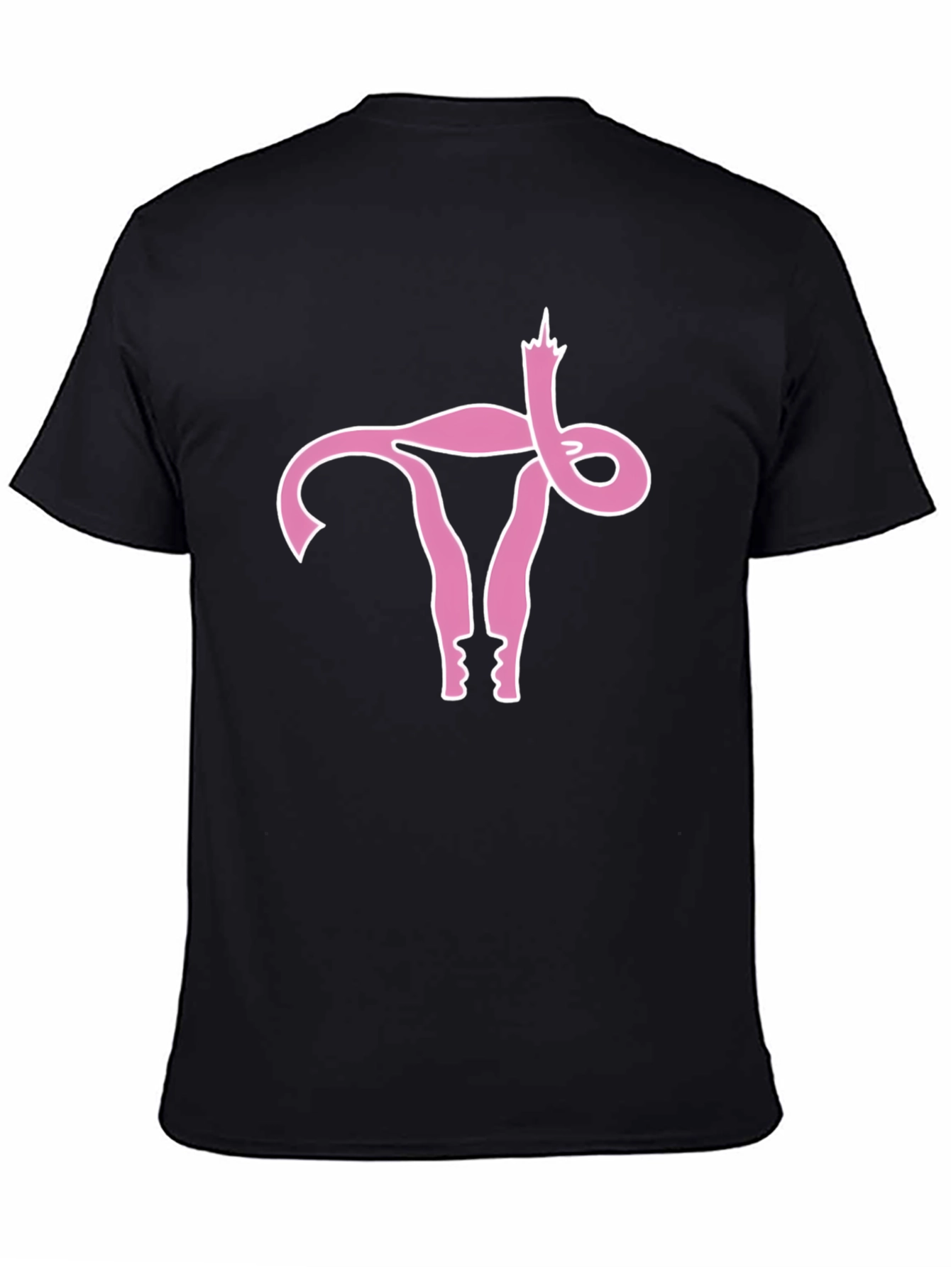 Uterus Middle Finger Graphic Black Tee