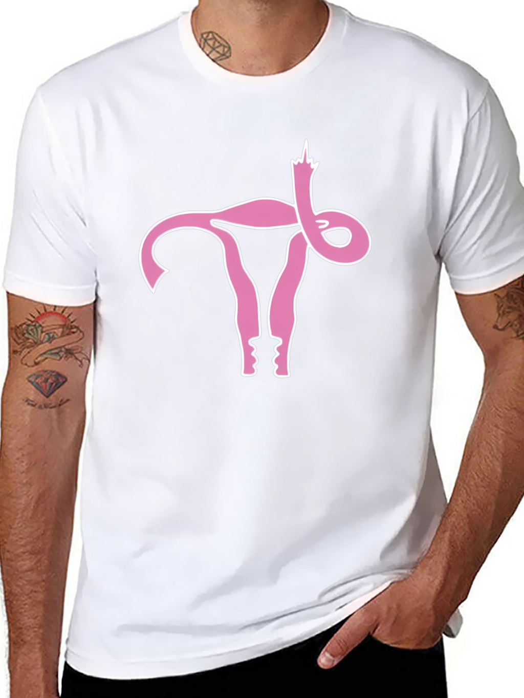 Uterus Middle Finger Graphic Black Tee