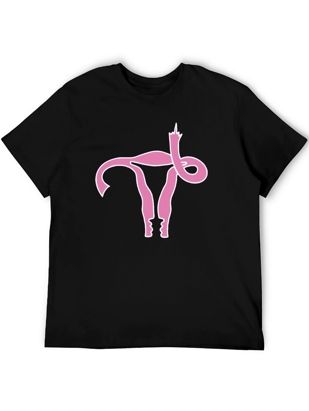 Uterus Middle Finger Graphic Black Tee