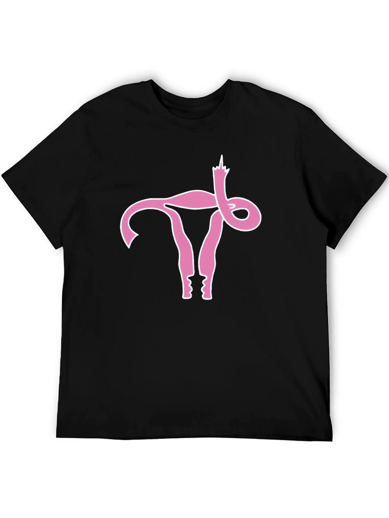 Uterus Middle Finger Graphic Black Tee