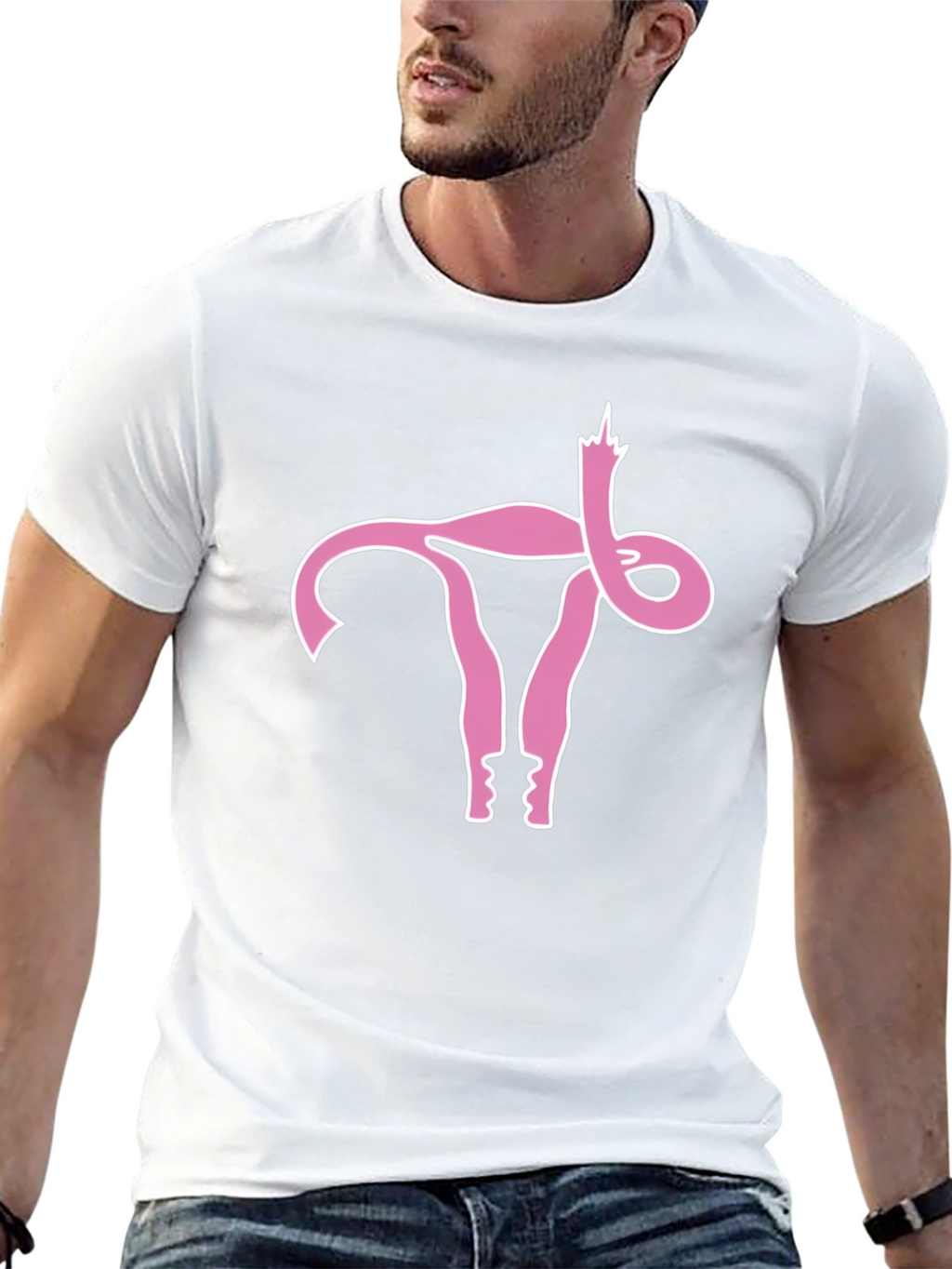 Uterus Middle Finger Graphic Black Tee