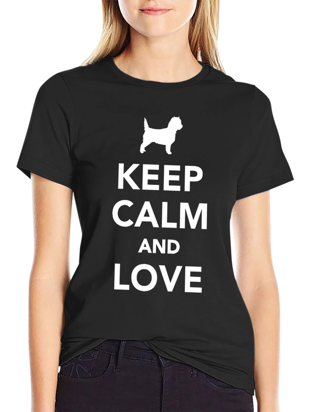 Keep Calm and Love Dog Black T-Shirt