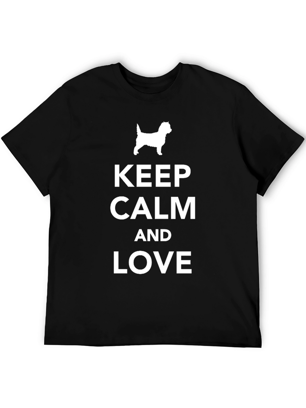 Keep Calm and Love Dog Black T-Shirt
