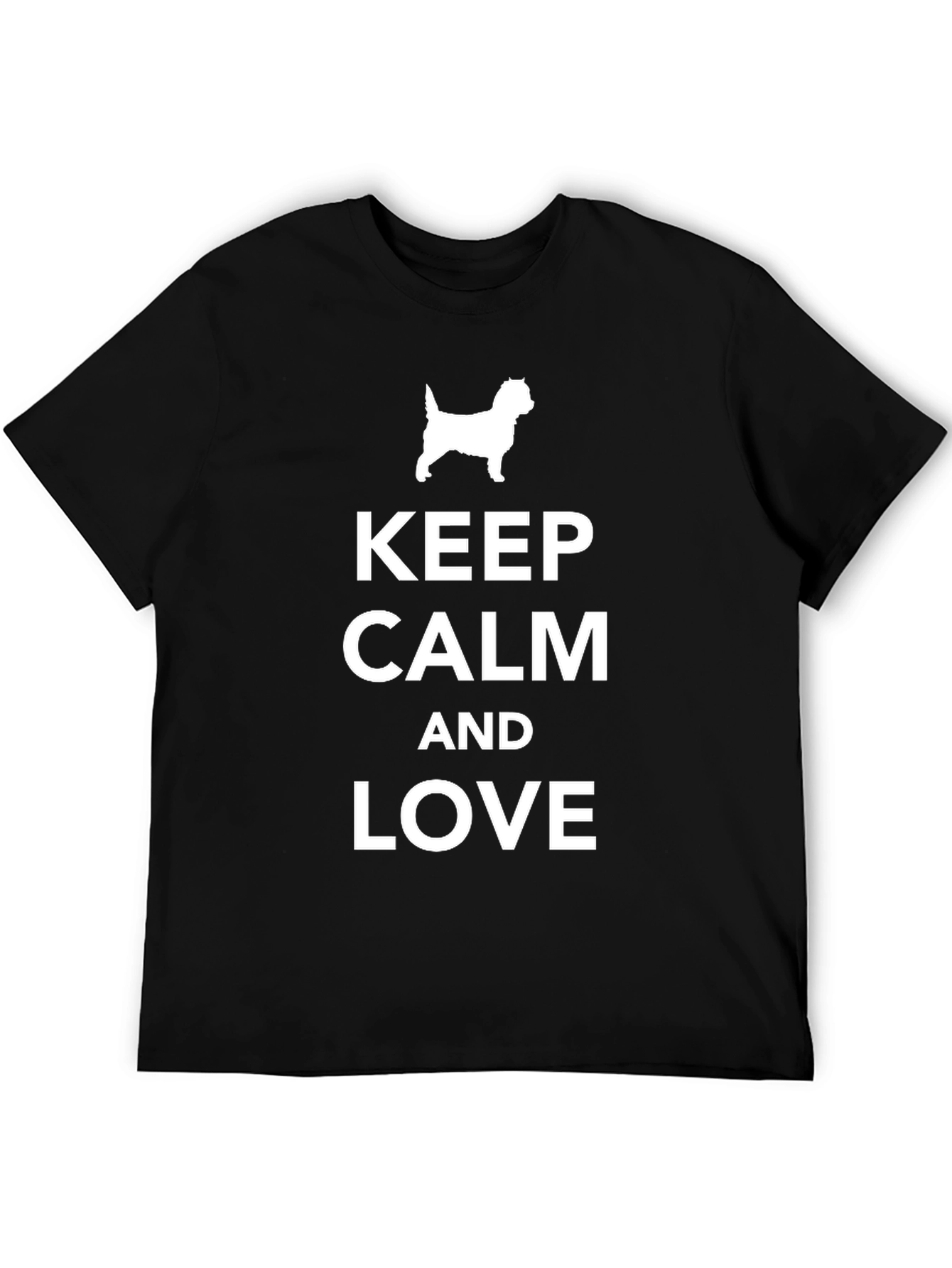 Keep Calm and Love Dog Black T-Shirt