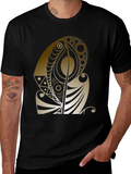Abstract Gold Design Black T-Shirt