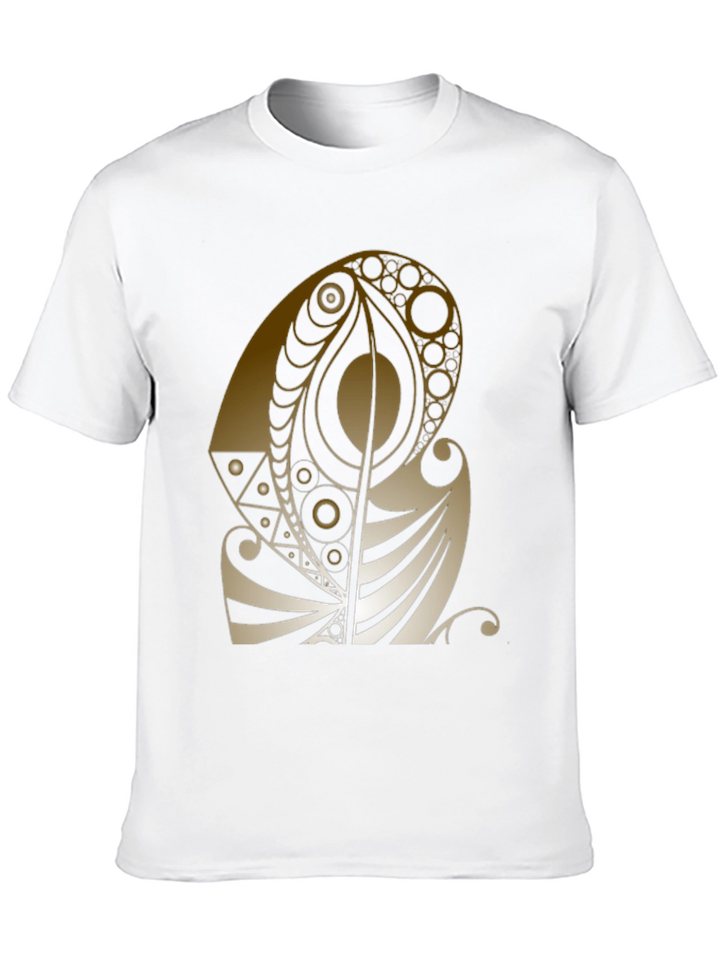Abstract Gold Design Black T-Shirt