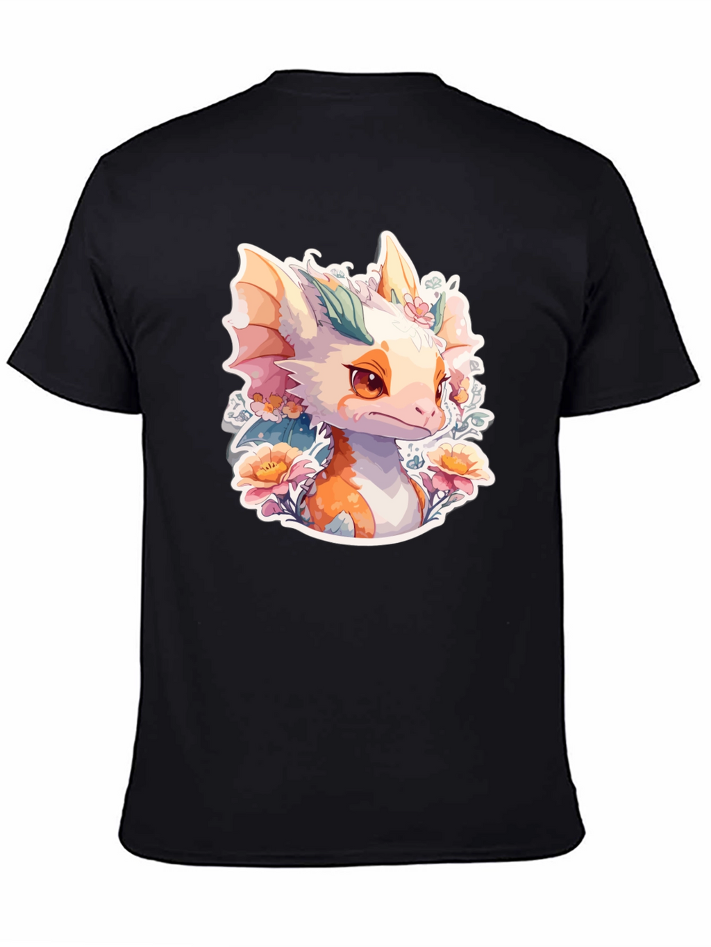 Dragon Floral T-Shirt: Cute Fantasy Creature Tee