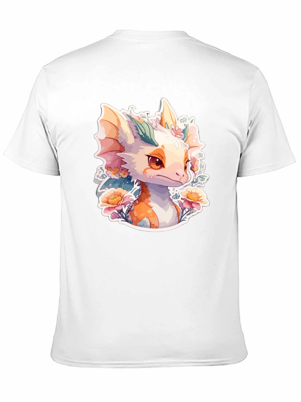 Dragon Floral T-Shirt: Cute Fantasy Creature Tee