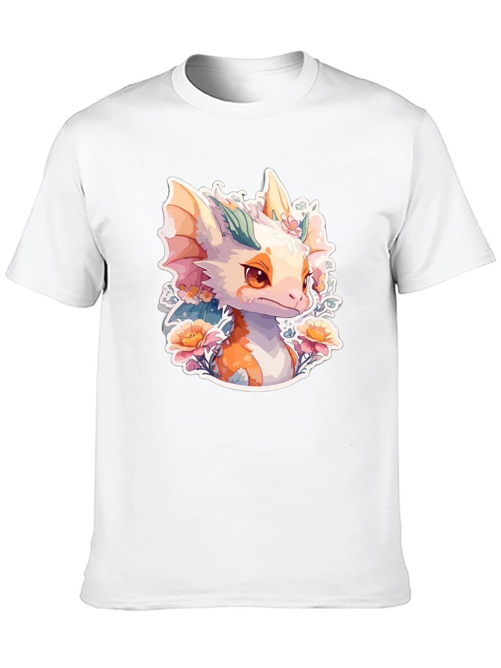 Dragon Floral T-Shirt: Cute Fantasy Creature Tee