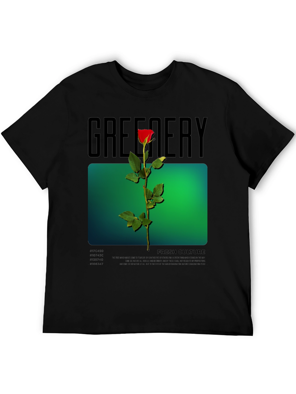 Greenery Rose Graphic Tee - Fresh Culture