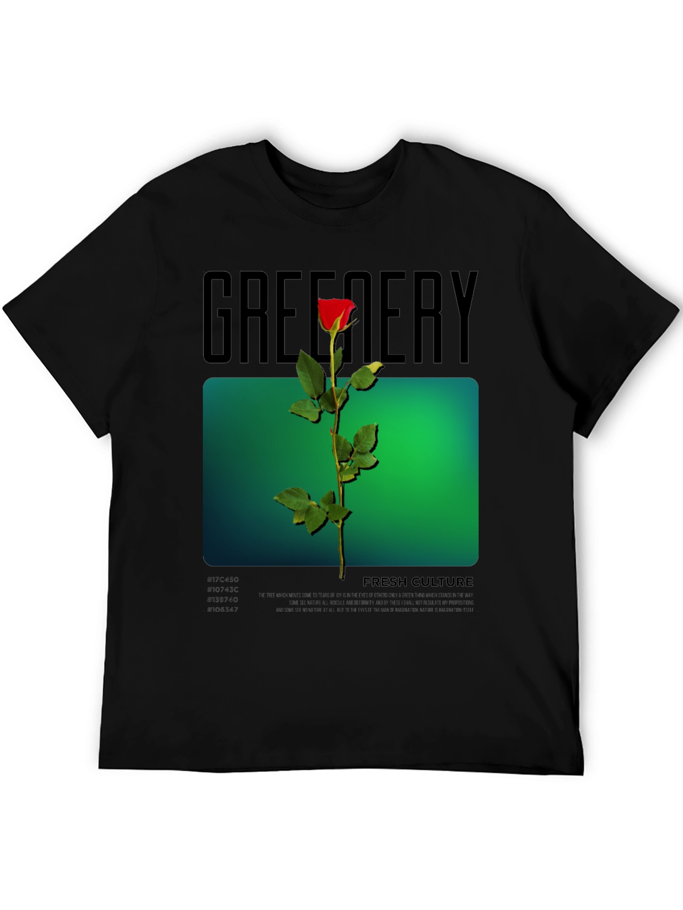 Greenery Rose Graphic Tee - Fresh Culture
