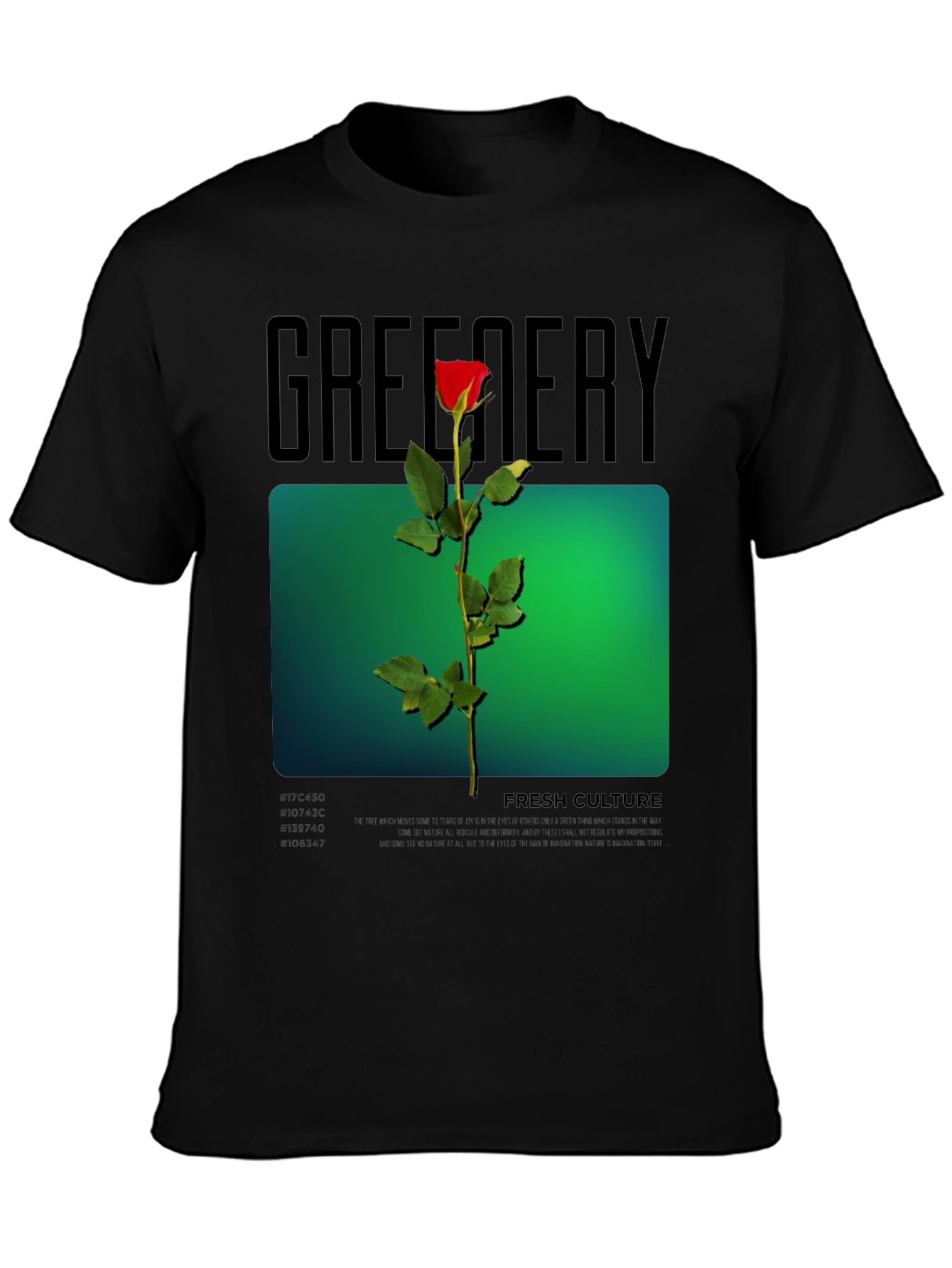 Greenery Rose Graphic Tee - Fresh Culture