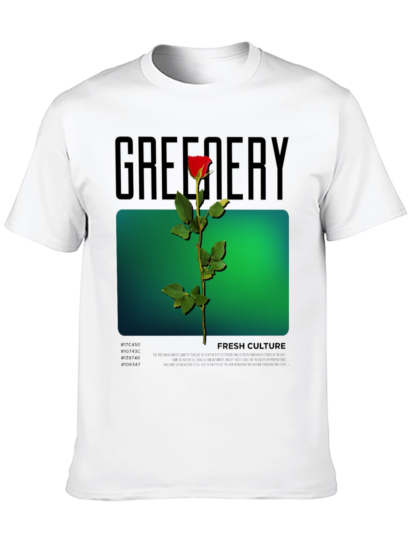 Greenery Rose Graphic Tee - Fresh Culture