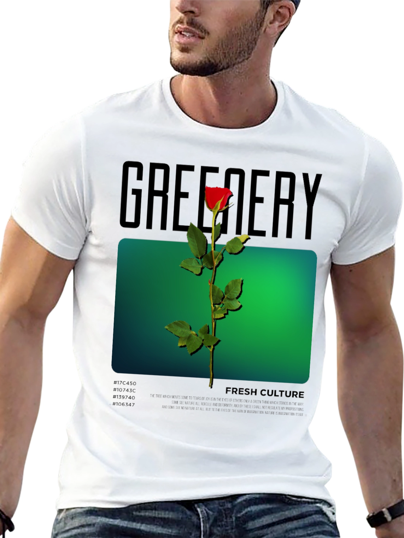 Greenery Rose Graphic Tee - Fresh Culture