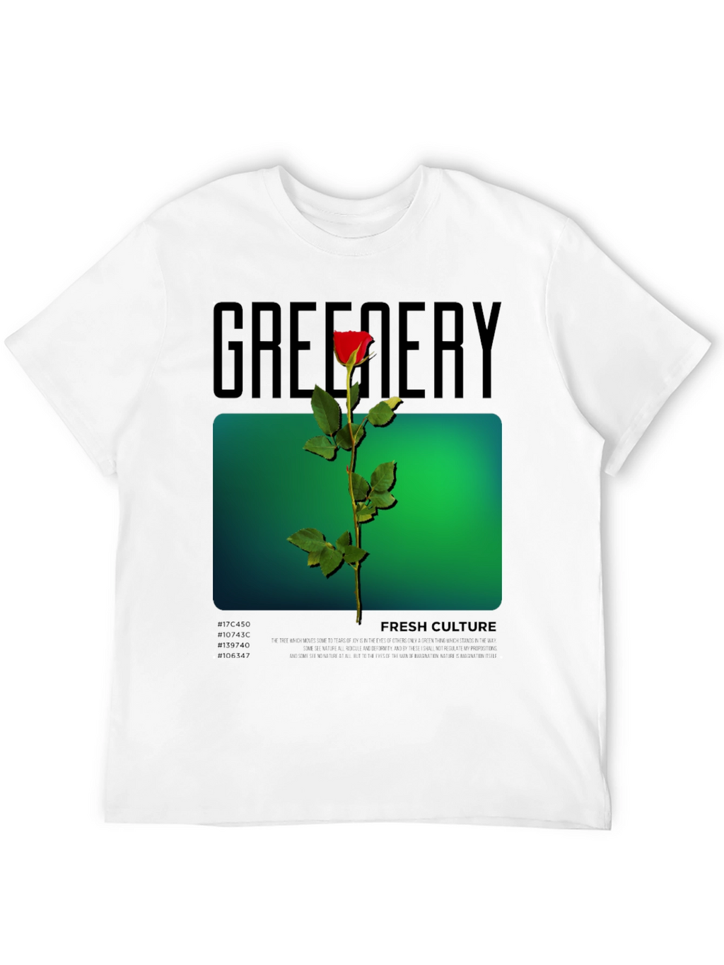 Greenery Rose Graphic Tee - Fresh Culture