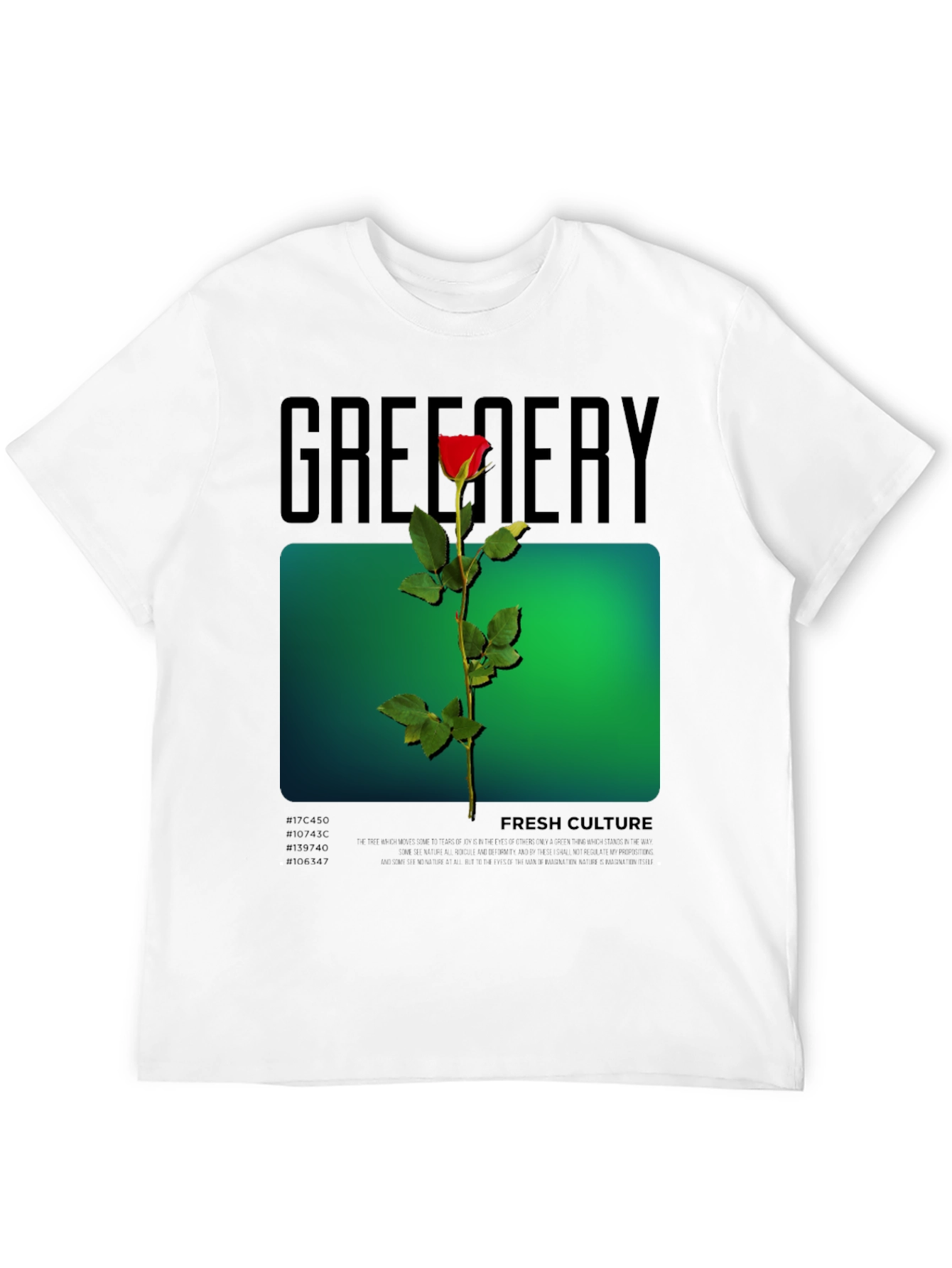 Greenery Rose Graphic Tee - Fresh Culture