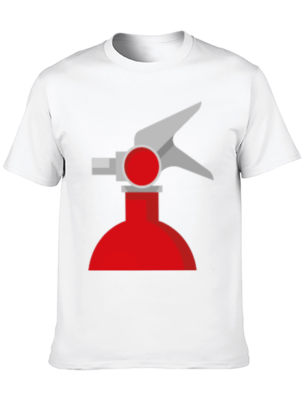Novelty Fire Extinguisher Graphic Tee - Black Cotton T-Shirt