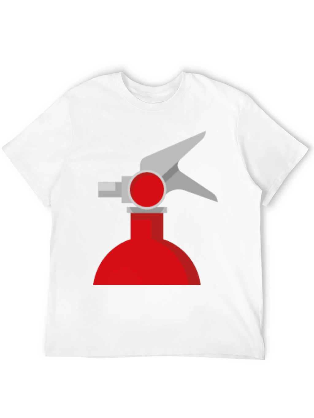 Novelty Fire Extinguisher Graphic Tee - Black Cotton T-Shirt