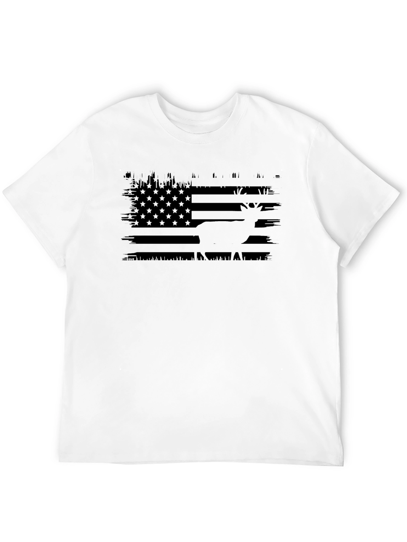 Deer American Flag Graphic T-Shirt