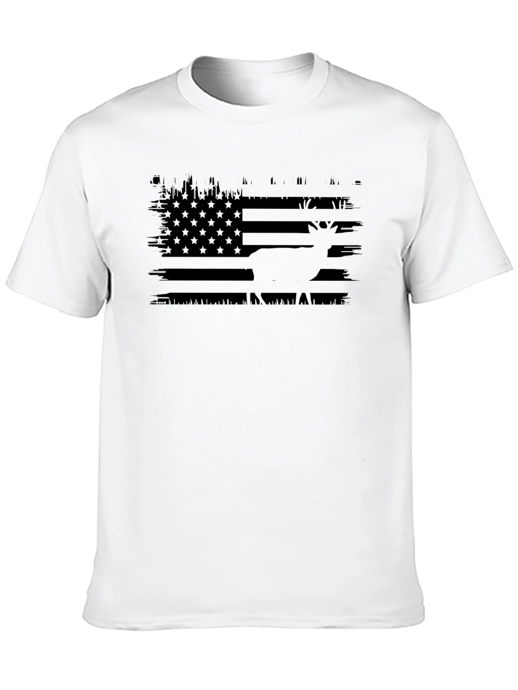 Deer American Flag Graphic T-Shirt