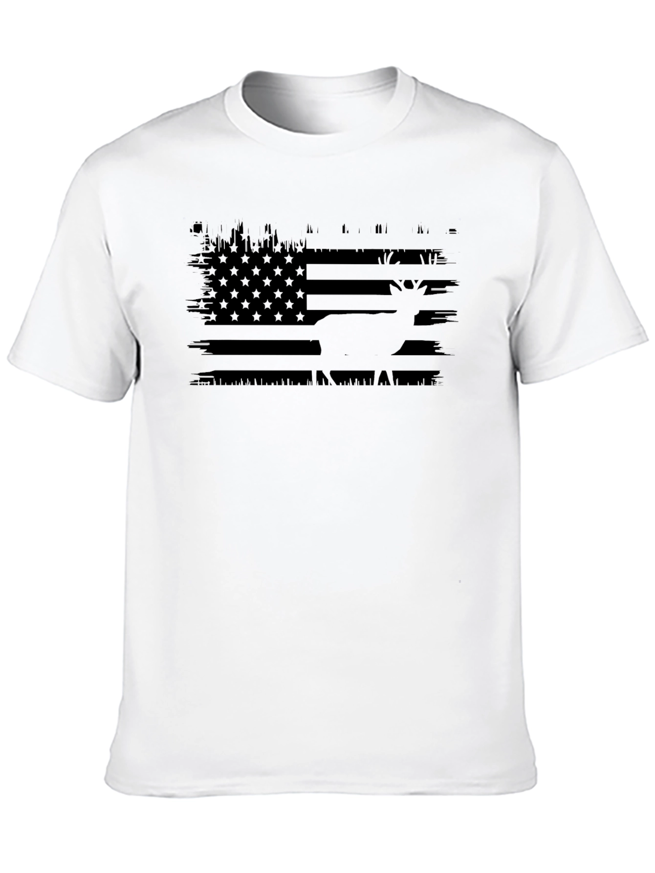 Deer American Flag Graphic T-Shirt