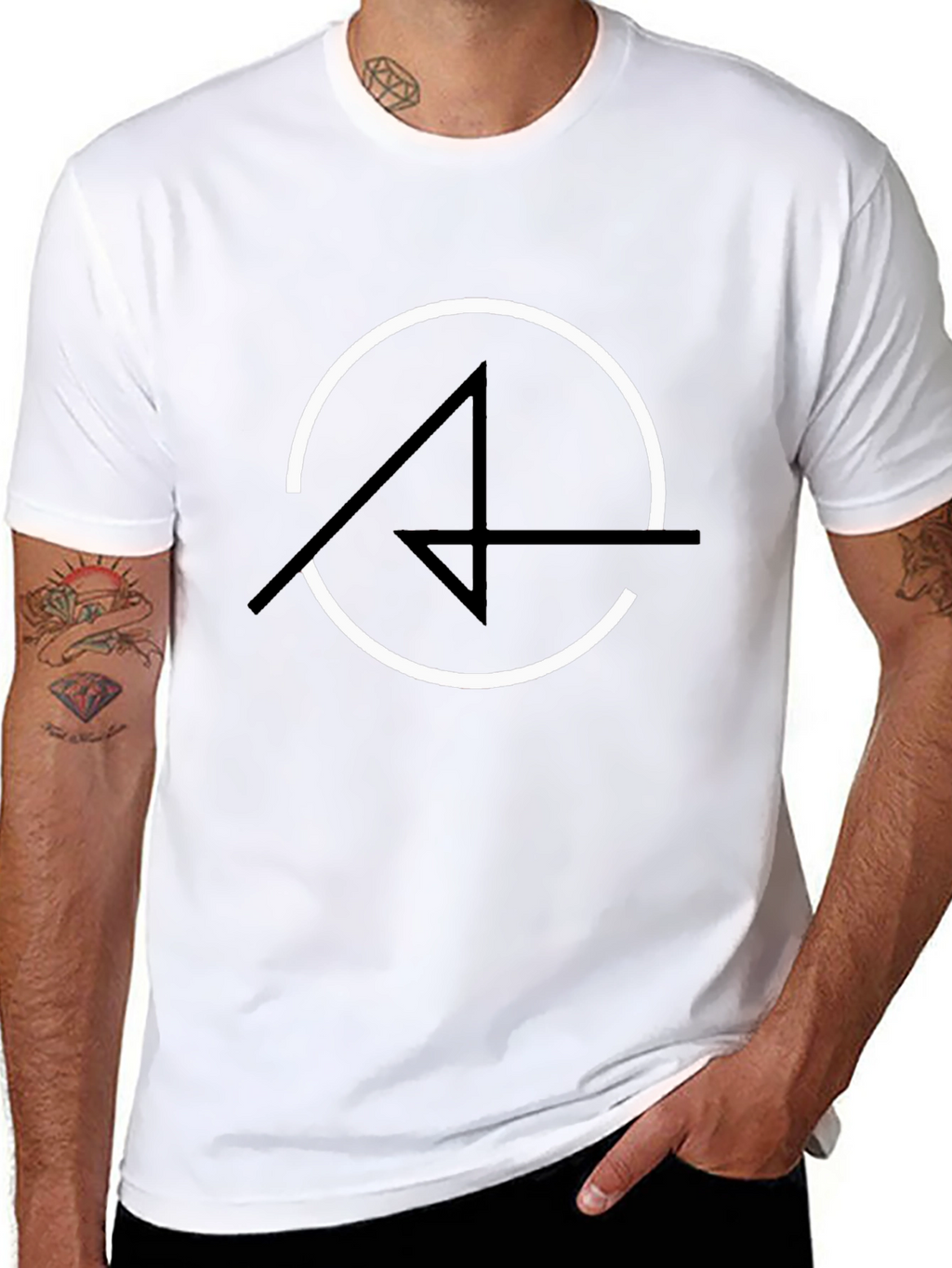Modern Graphic Tee - Circle and Arrow Design
