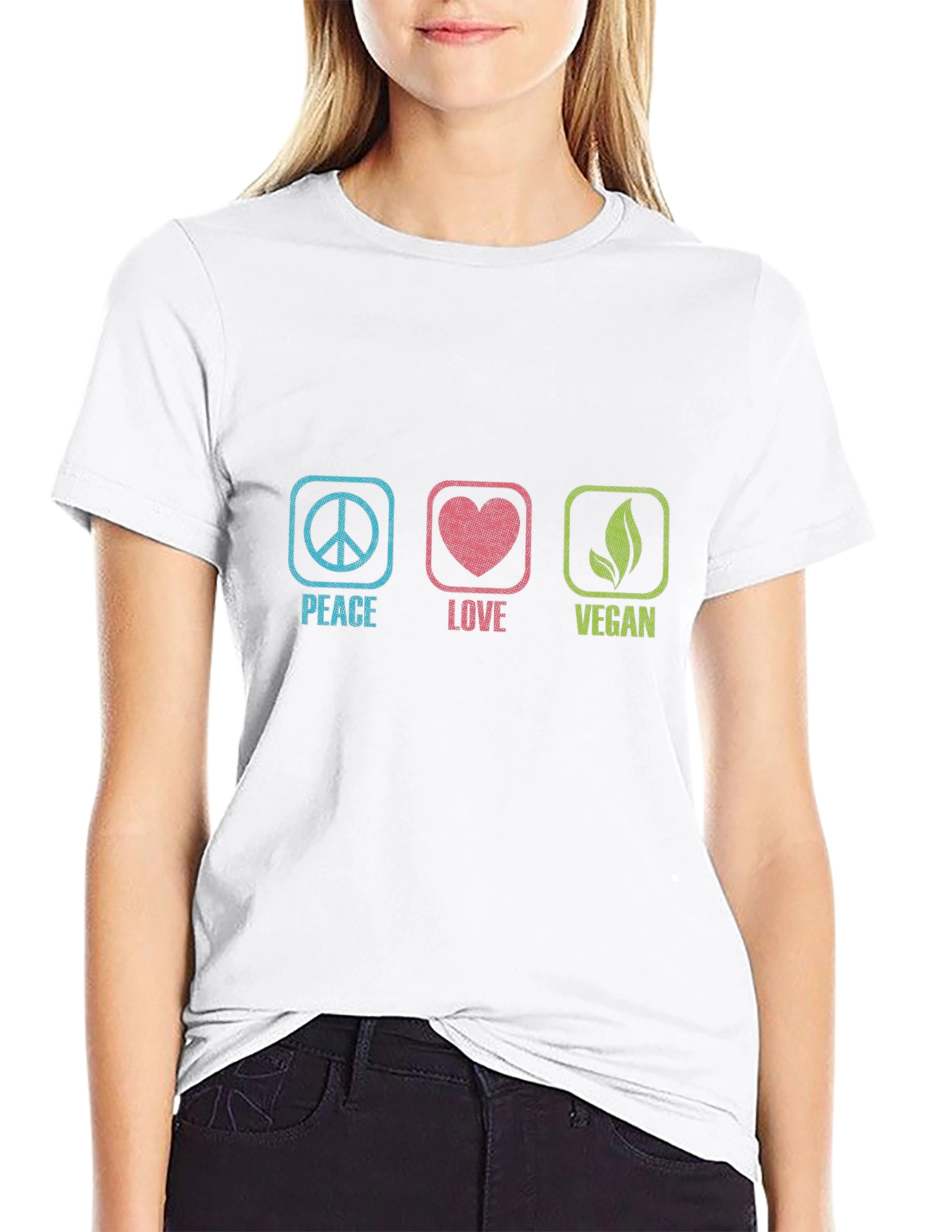 Peace Love Vegan Graphic T-Shirt - Unisex