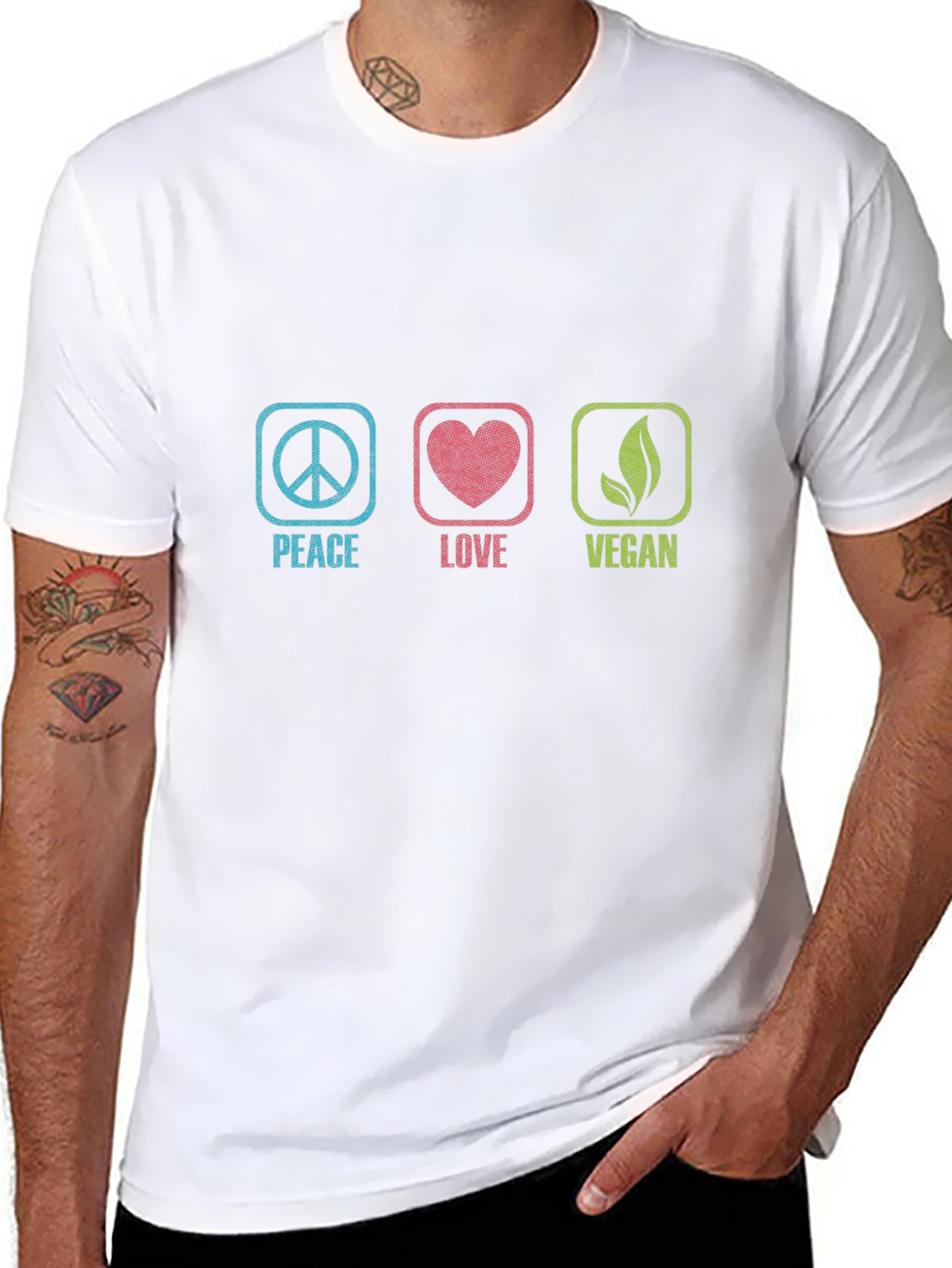 Peace Love Vegan Graphic T-Shirt - Unisex
