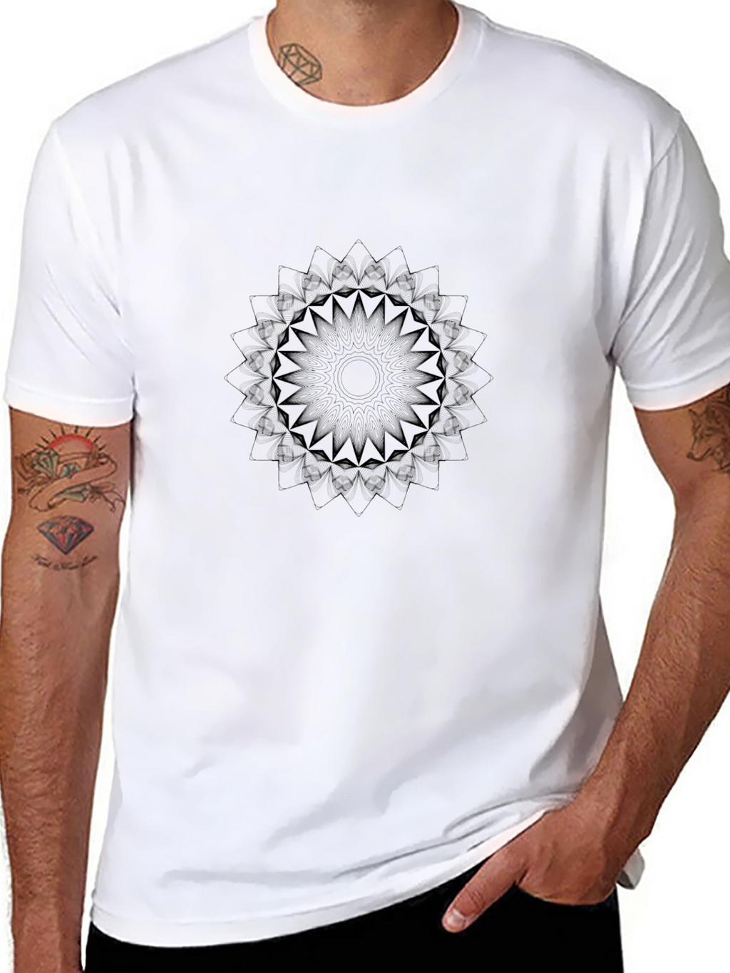 Minimalist Mandala Black T-Shirt