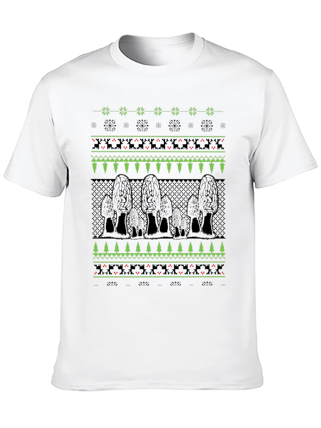 Morel Mushroom Ugly Christmas Sweater Style T-Shirt