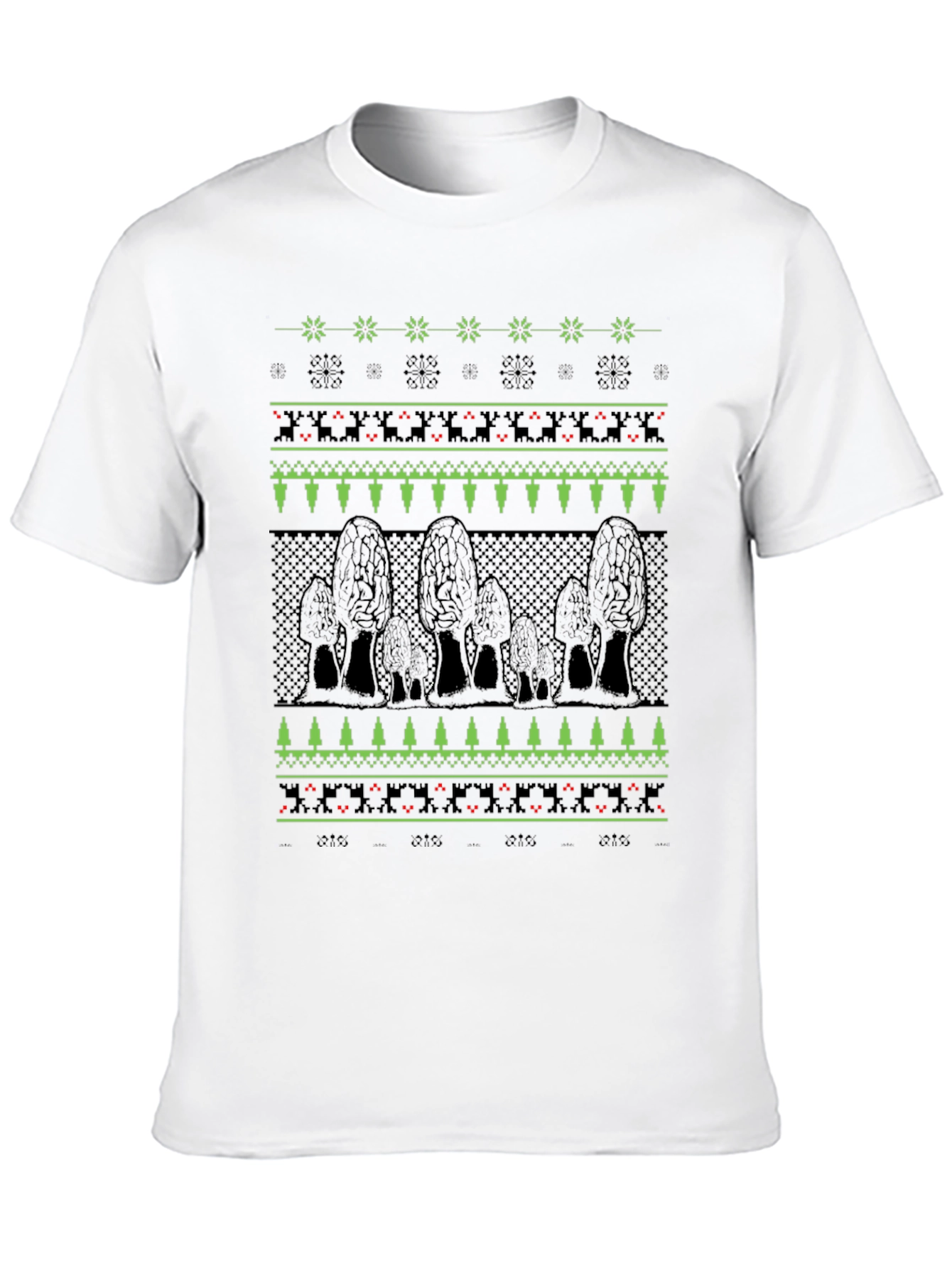 Morel Mushroom Ugly Christmas Sweater Style T-Shirt