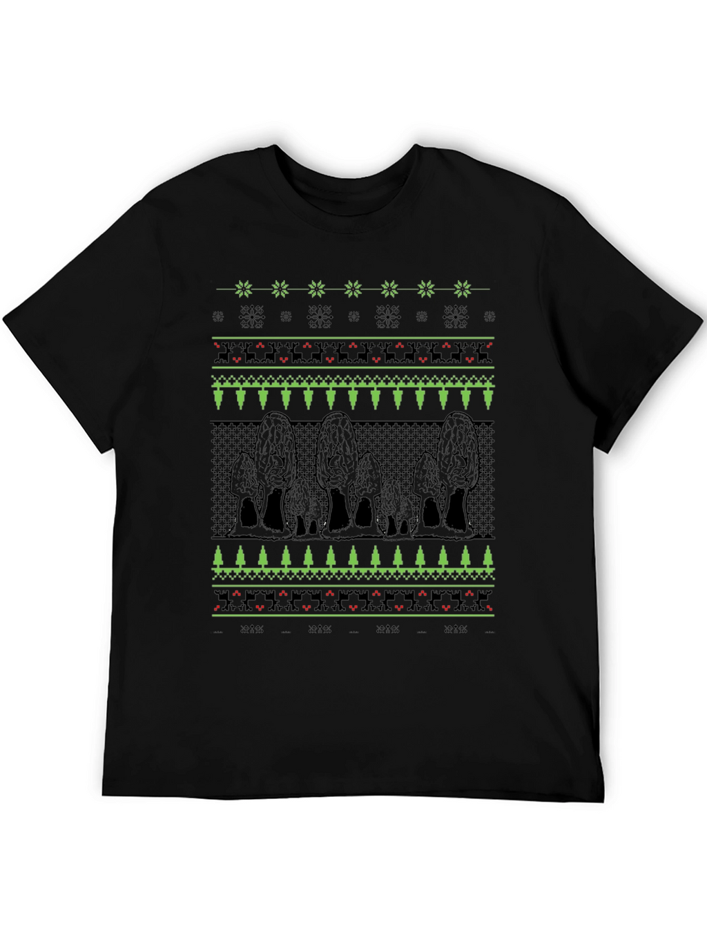 Morel Mushroom Ugly Christmas Sweater Style T-Shirt