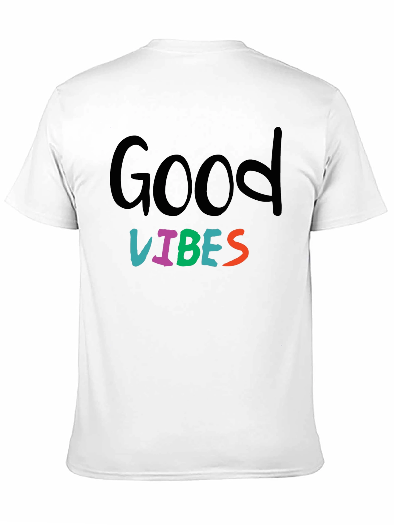 Good Vibes Graphic Print Black T-Shirt